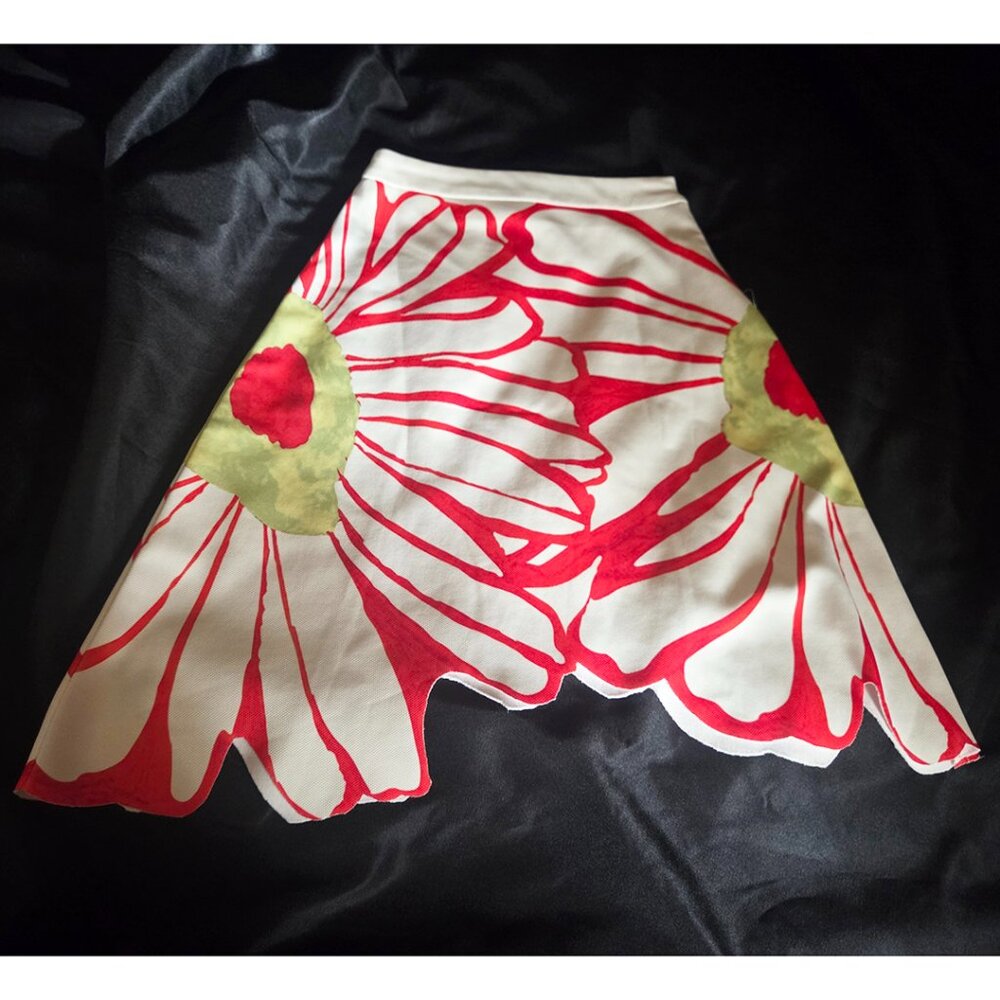 Raw Edge Polyester Flower Skirt, XXS